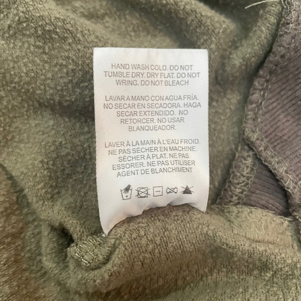 Olive Camo Raglan Sweatshirt XL Curved Hem Earthy Military Streetwear Relaxed - Picture 7 of 8
